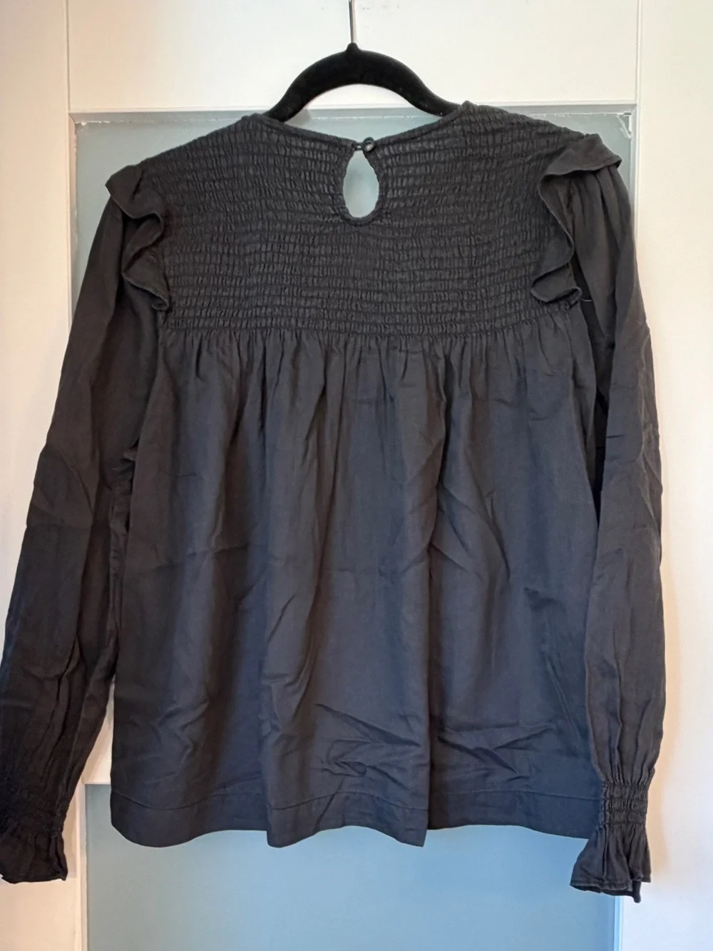 Madewell Black Smocked Top
